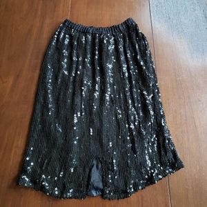Knee Length Black Sequin Skirt size Medium
